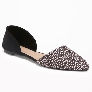 Suede Animal Print D’Orsay Flats